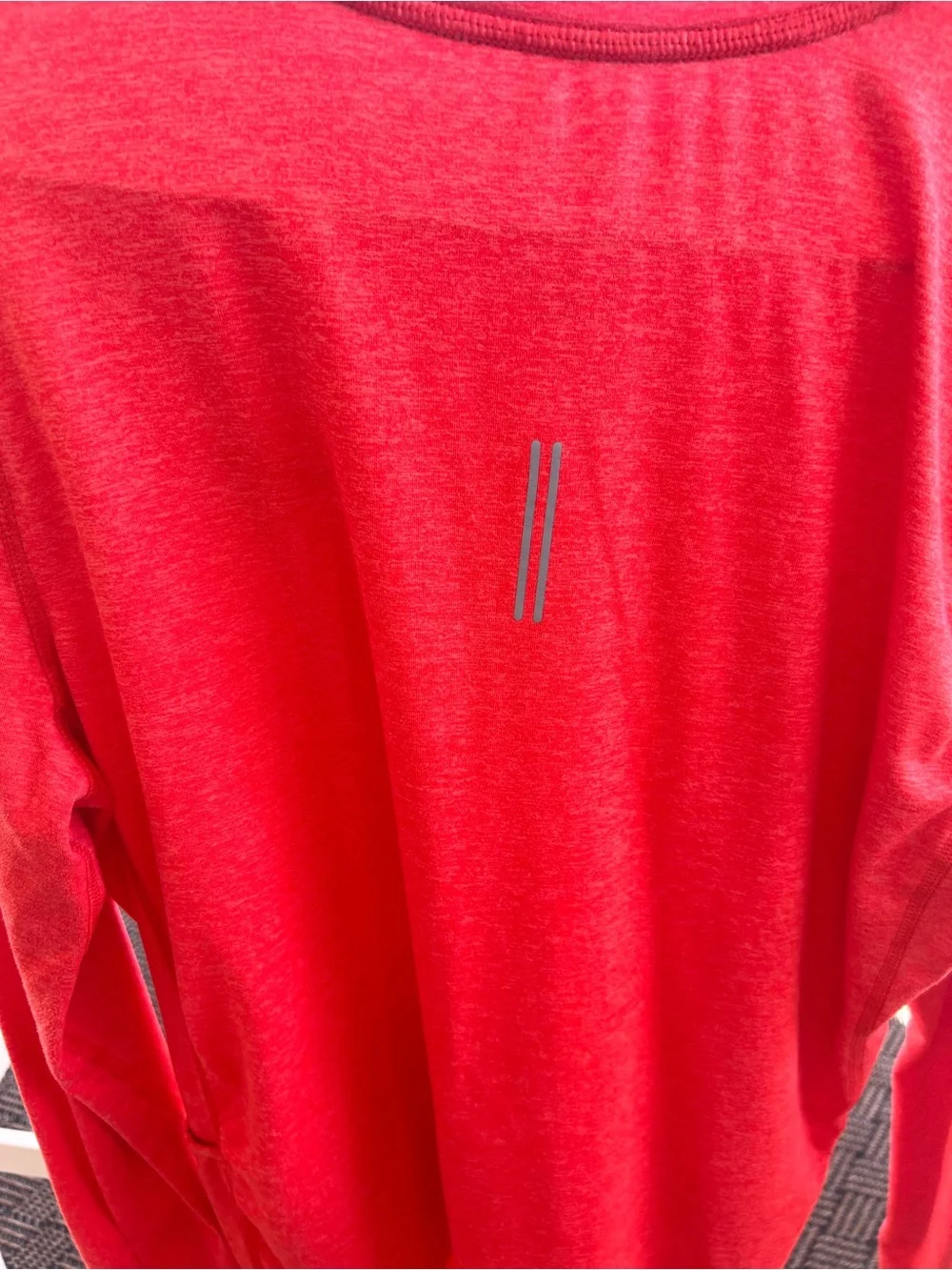 Nike Men’s Long Sleeve Running Tee - Orange with Silver Swoosh